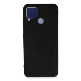 Newface Realme C15 Kılıf Nano Içi Kadife Silikon - Siyah