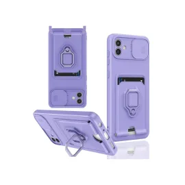 Newface Samsung Galaxy A05 Kılıf Zuma Kartvizitli Yüzüklü Silikon - Lila