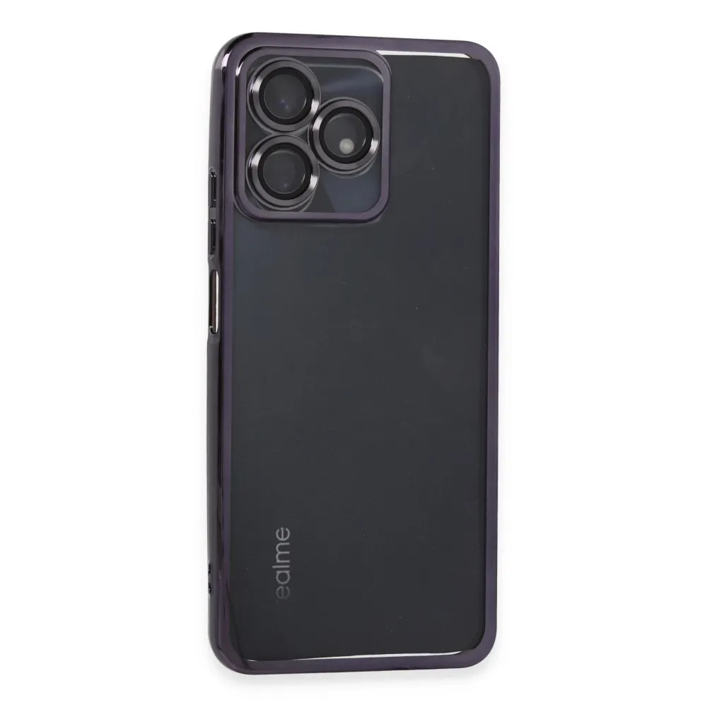 Newface Realme C53 Kılıf Razer Lensli Silikon - Mor