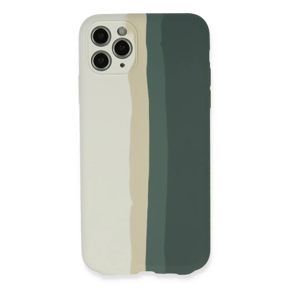 Newface Iphone 11 Pro Kılıf Ebruli Lansman Silikon - Beyaz-Gri