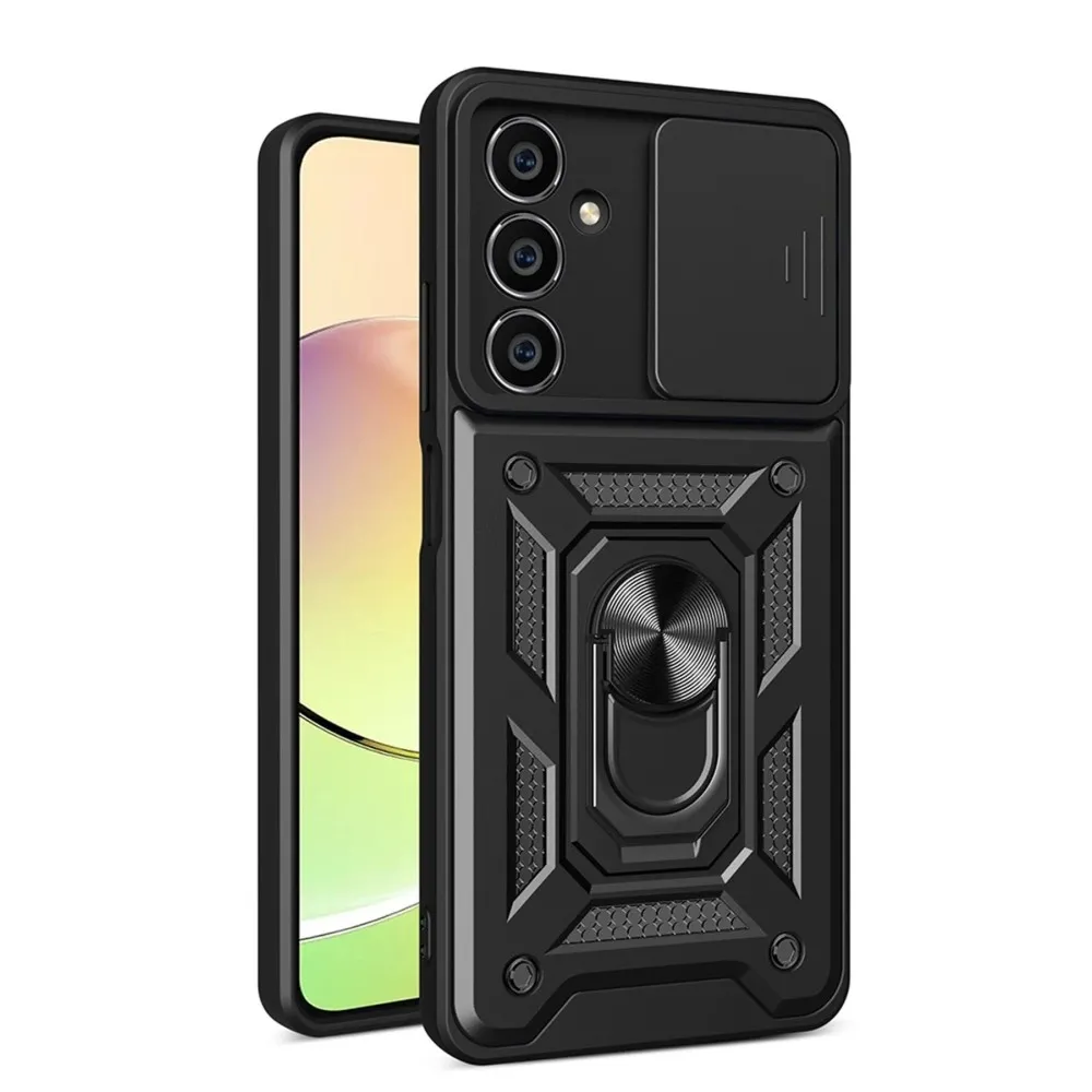 Newface Samsung Galaxy A05 Kılıf Pars Lens Yüzüklü Silikon - Siyah