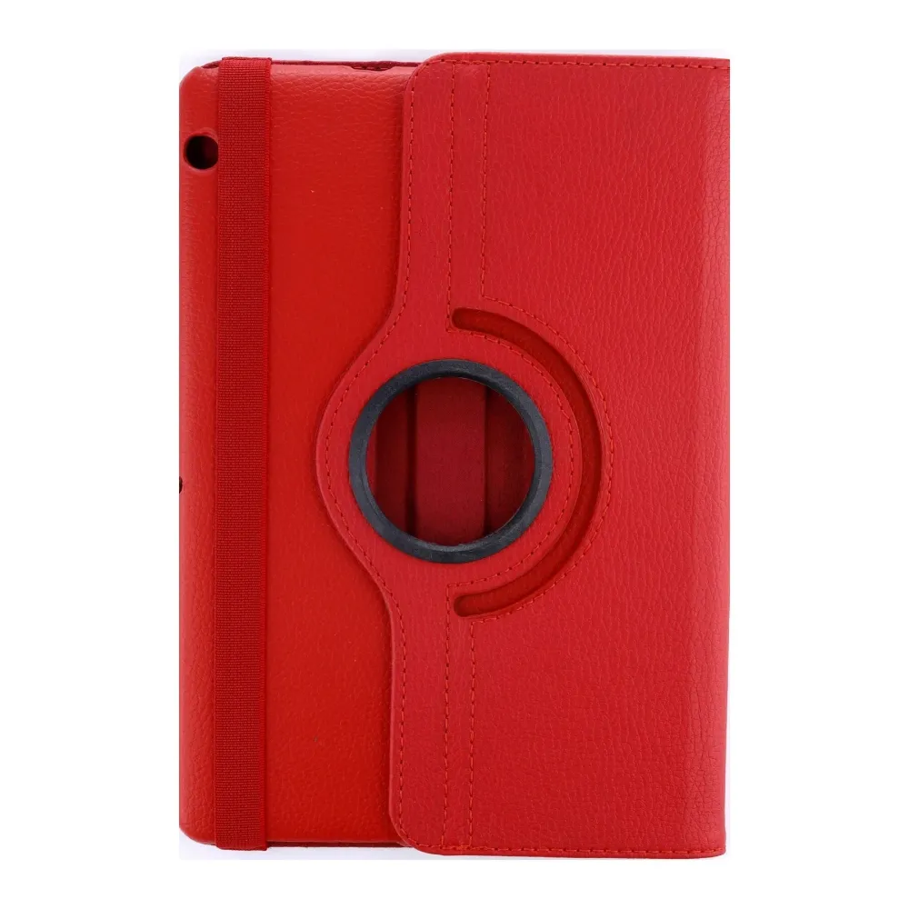Newface Huawei MediaPad T3 10 / 9.6 Kılıf 360 Tablet Deri Kılıf - Kırmızı