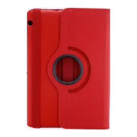 Newface Huawei MediaPad T3 10 / 9.6 Kılıf 360 Tablet Deri Kılıf - Kırmızı