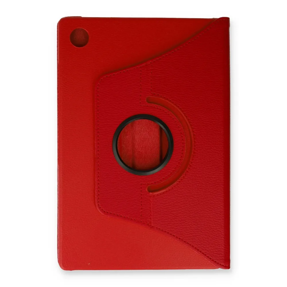 Newface Samsung Galaxy Tab A9 Plus Kılıf 360 Tablet Deri Kılıf - Kırmızı
