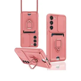 Newface Samsung Galaxy S23 Plus Kılıf Zuma Kartvizitli Yüzüklü Silikon - Pembe