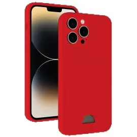 Newface Iphone 13 Pro Max Kılıf Kelvin Kartvizitli Silikon - Kırmızı