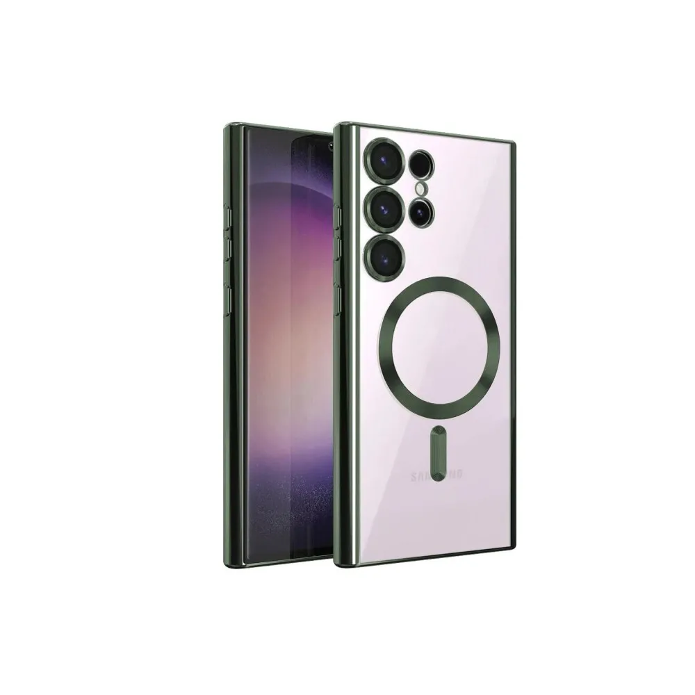 Newface Samsung Galaxy S24 Ultra Kılıf Kross Magneticsafe Kapak - Koyu Yeşil