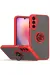 Newface Samsung Galaxy S24 Kılıf Montreal Yüzüklü Silikon Kapak - Kırmızı