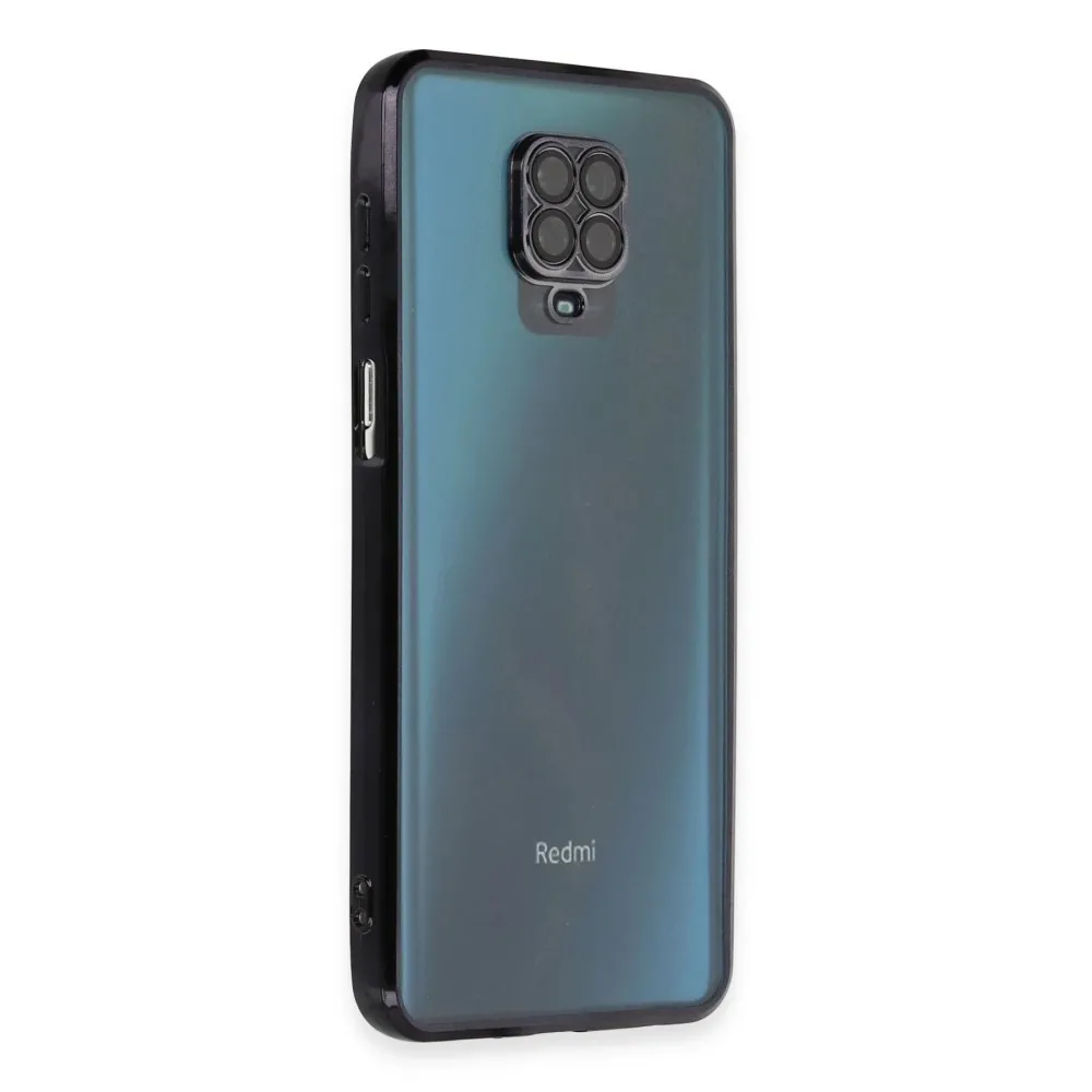 Newface Xiaomi Redmi Note 9 Pro Kılıf Razer Lensli Silikon - Siyah