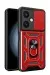 Newface Vivo Y27 Kılıf Pars Lens Yüzüklü Silikon - Kırmızı
