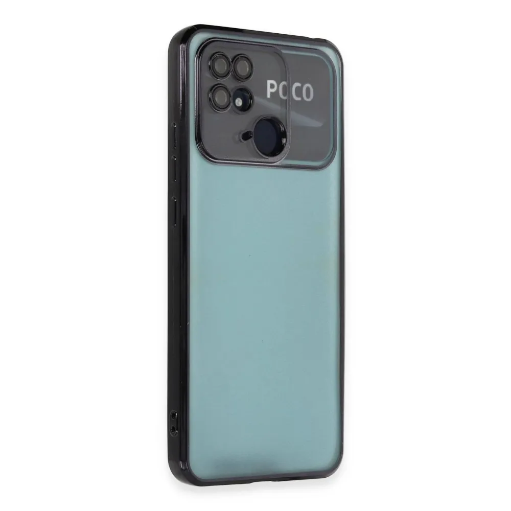Newface Xiaomi Redmi 10C Kılıf Razer Lensli Silikon - Siyah