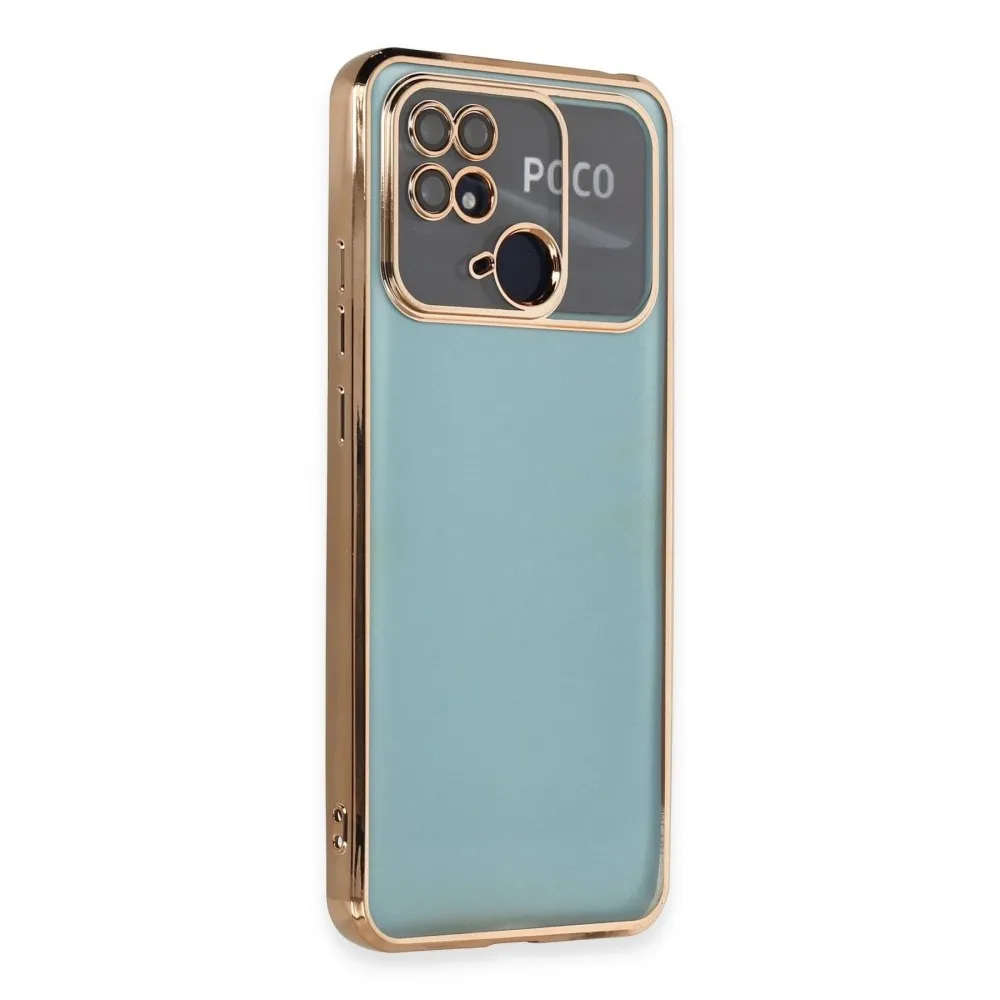 Newface Xiaomi Redmi 10C Kılıf Razer Lensli Silikon - Gold
