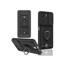 Newface Xiaomi Redmi 13C Kılıf Zuma Kartvizitli Yüzüklü Silikon - Siyah