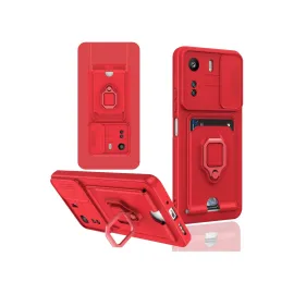 Newface Xiaomi Redmi 13C Kılıf Zuma Kartvizitli Yüzüklü Silikon - Kırmızı