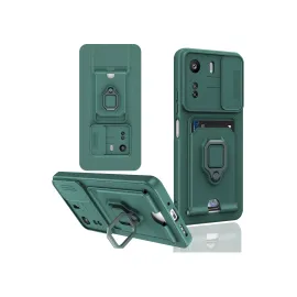 Newface Xiaomi Redmi 13C Kılıf Zuma Kartvizitli Yüzüklü Silikon - Yeşil