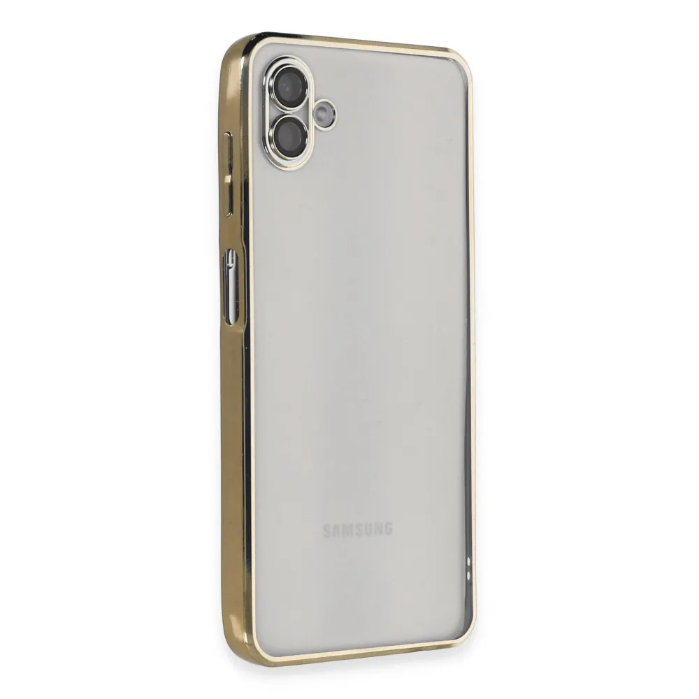 Newface Samsung Galaxy A04 Kılıf Razer Lensli Silikon - Gold
