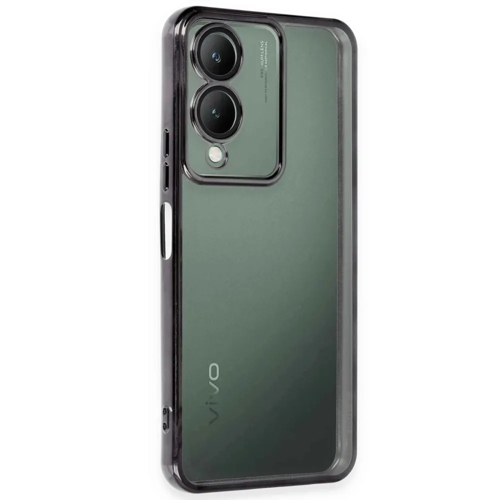 Newface Vivo Y17S Kılıf Razer Lensli Silikon - Siyah