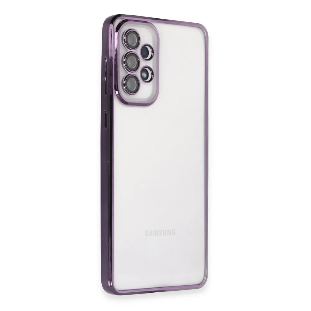 Newface Samsung Galaxy A73 5G Kılıf Razer Lensli Silikon - Mor