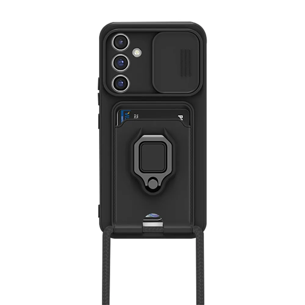 Newface Samsung Galaxy A25 5G Kılıf Zuma Kartvizitli Yüzüklü Silikon - Siyah