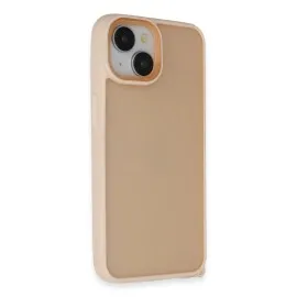 Newface iPhone 15 Kılıf Elegant Kapak - Pudra