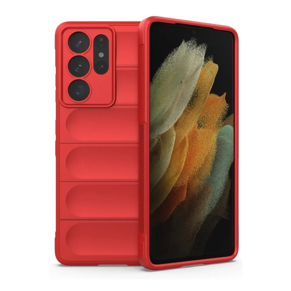 Newface Samsung Galaxy S21 Ultra Kılıf Optimum Silikon - Kırmızı