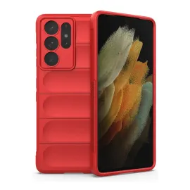 Newface Samsung Galaxy S21 Ultra Kılıf Optimum Silikon - Kırmızı