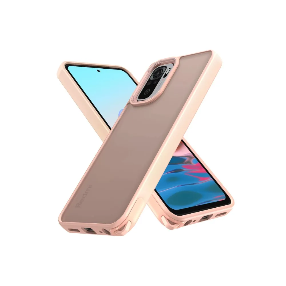 Newface Xiaomi Redmi Note 10 Pro Kılıf Elegant Kapak - Pudra