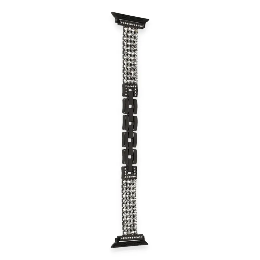 Newface Apple Watch 38mm Live Taşlı Kordon - Siyah