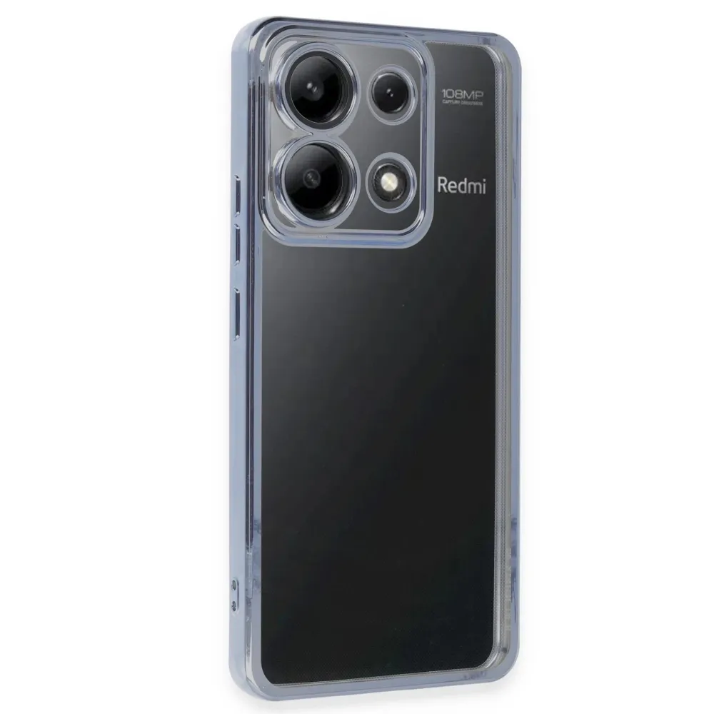 Newface Xiaomi Poco X6 Kılıf Razer Lensli Silikon - Açık Mavi