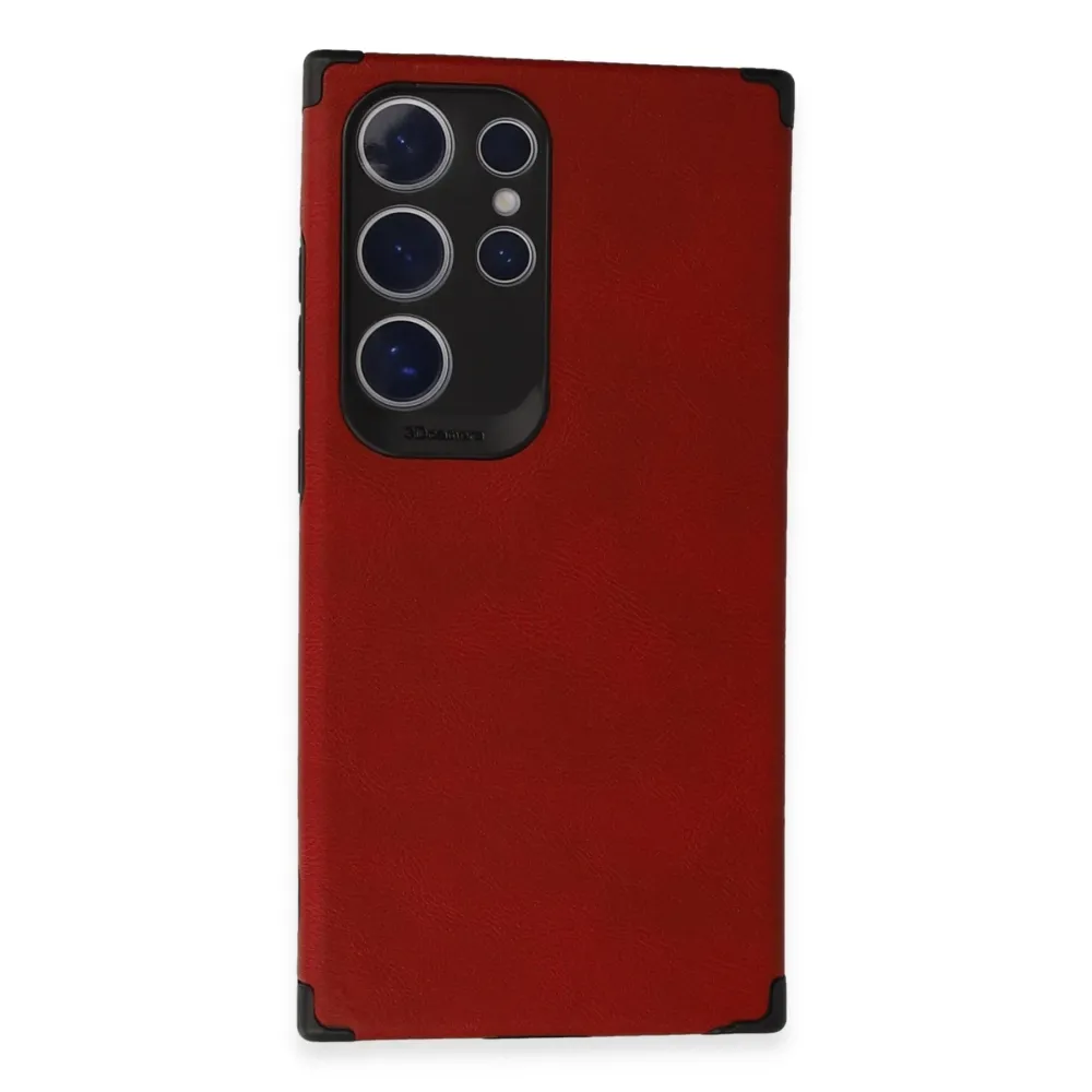 Newface Samsung Galaxy S24 Ultra Kılıf Loop Deri Silikon - Kırmızı