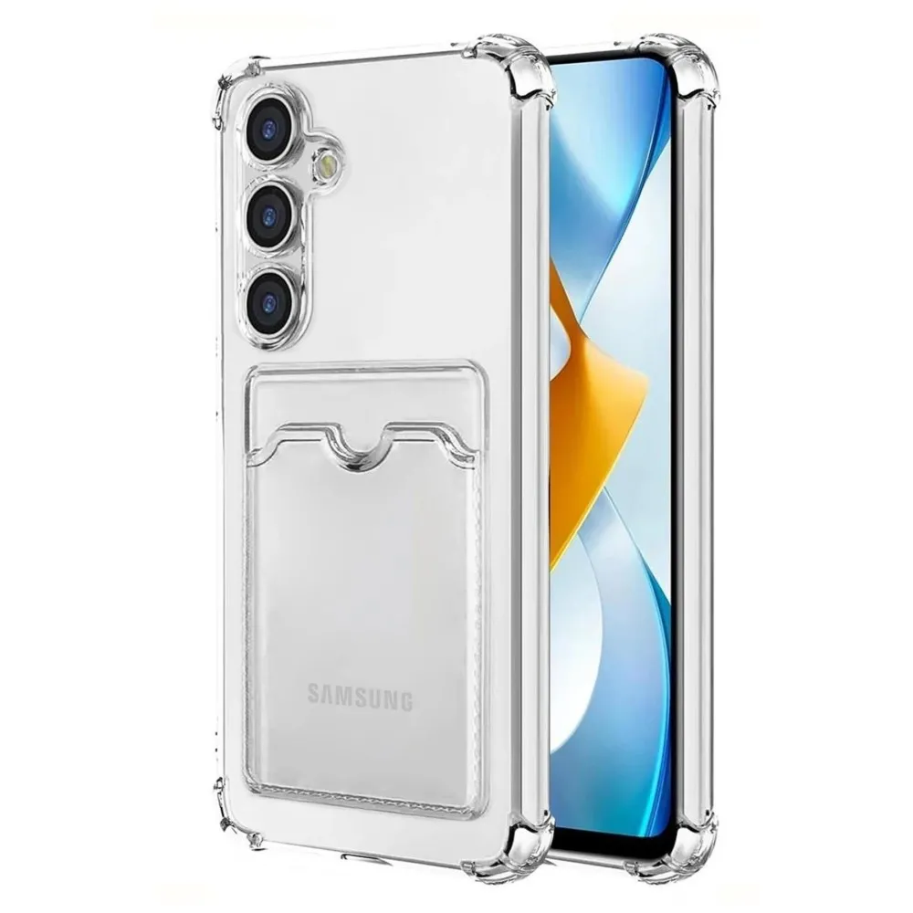 Newface Samsung Galaxy S24 Kılıf Kart Şeffaf Silikon - Şeffaf