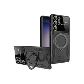 Newface Samsung Galaxy S25 Ultra Kılıf Joy Lens Standlı Kapak - Siyah