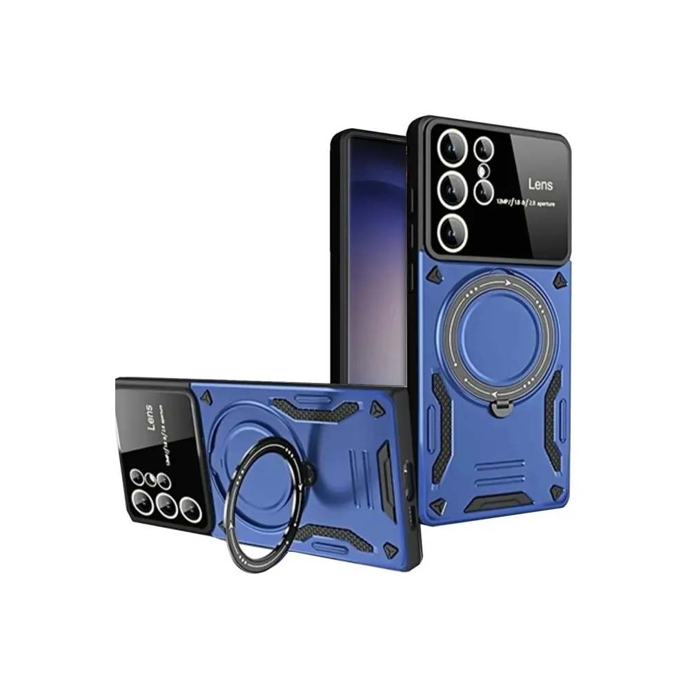 Newface Samsung Galaxy S25 Ultra Kılıf Joy Lens Standlı Kapak - Lacivert