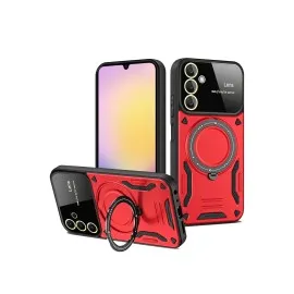 Newface Samsung Galaxy A26 Kılıf Joy Lens Standlı Kapak - Kırmızı