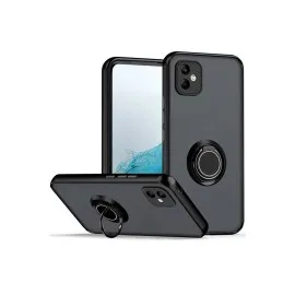 Newface Samsung Galaxy A06 Kılıf Montreal Yüzüklü Silikon Kapak - Siyah