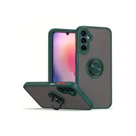 Newface Samsung Galaxy A26 Kılıf Montreal Yüzüklü Silikon Kapak - Yeşil