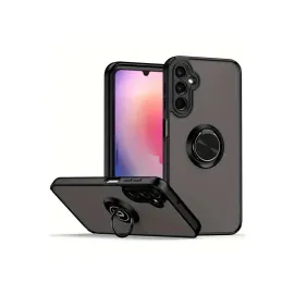 Newface Samsung Galaxy A56 Kılıf Montreal Yüzüklü Silikon Kapak - Siyah