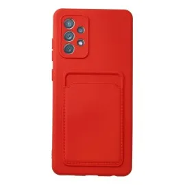 Newface Samsung Galaxy A32 Kılıf Kelvin Kartvizitli Silikon - Kırmızı