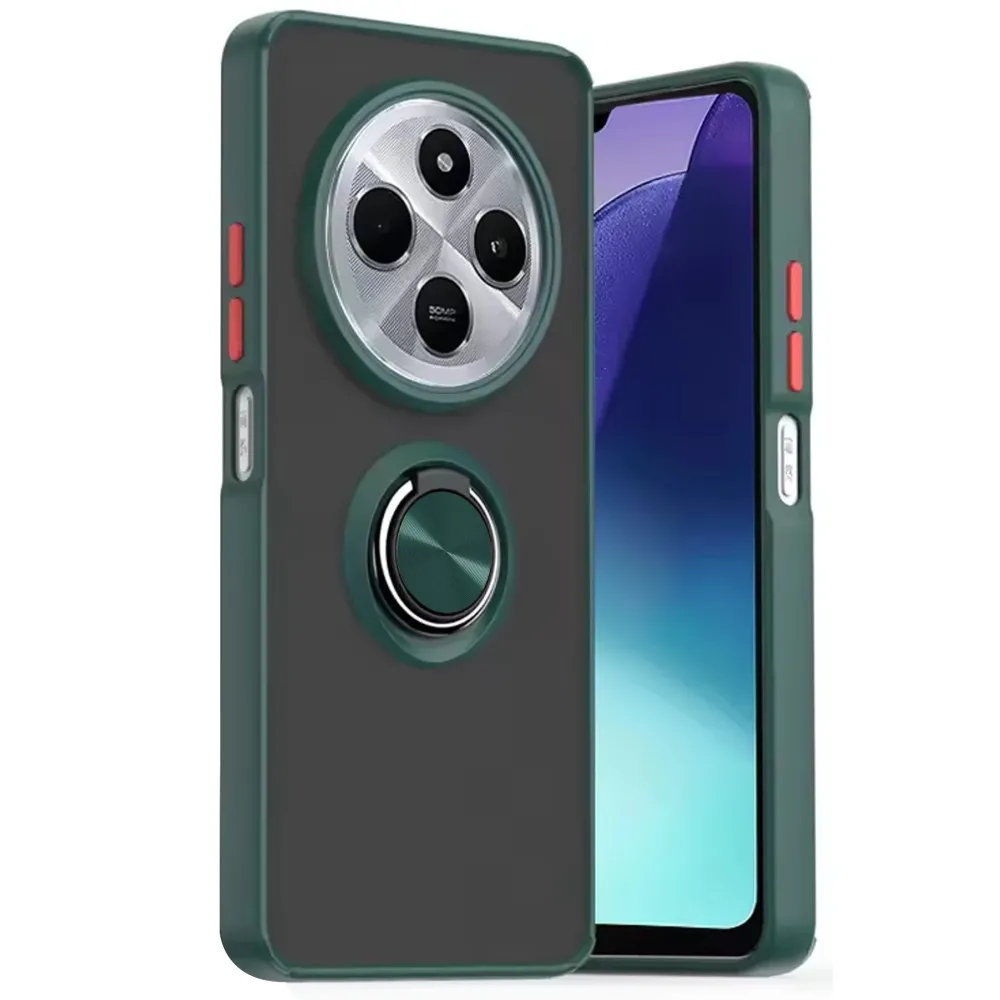 Newface Xiaomi Redmi 14C Kılıf Montreal Yüzüklü Silikon Kapak - Yeşil