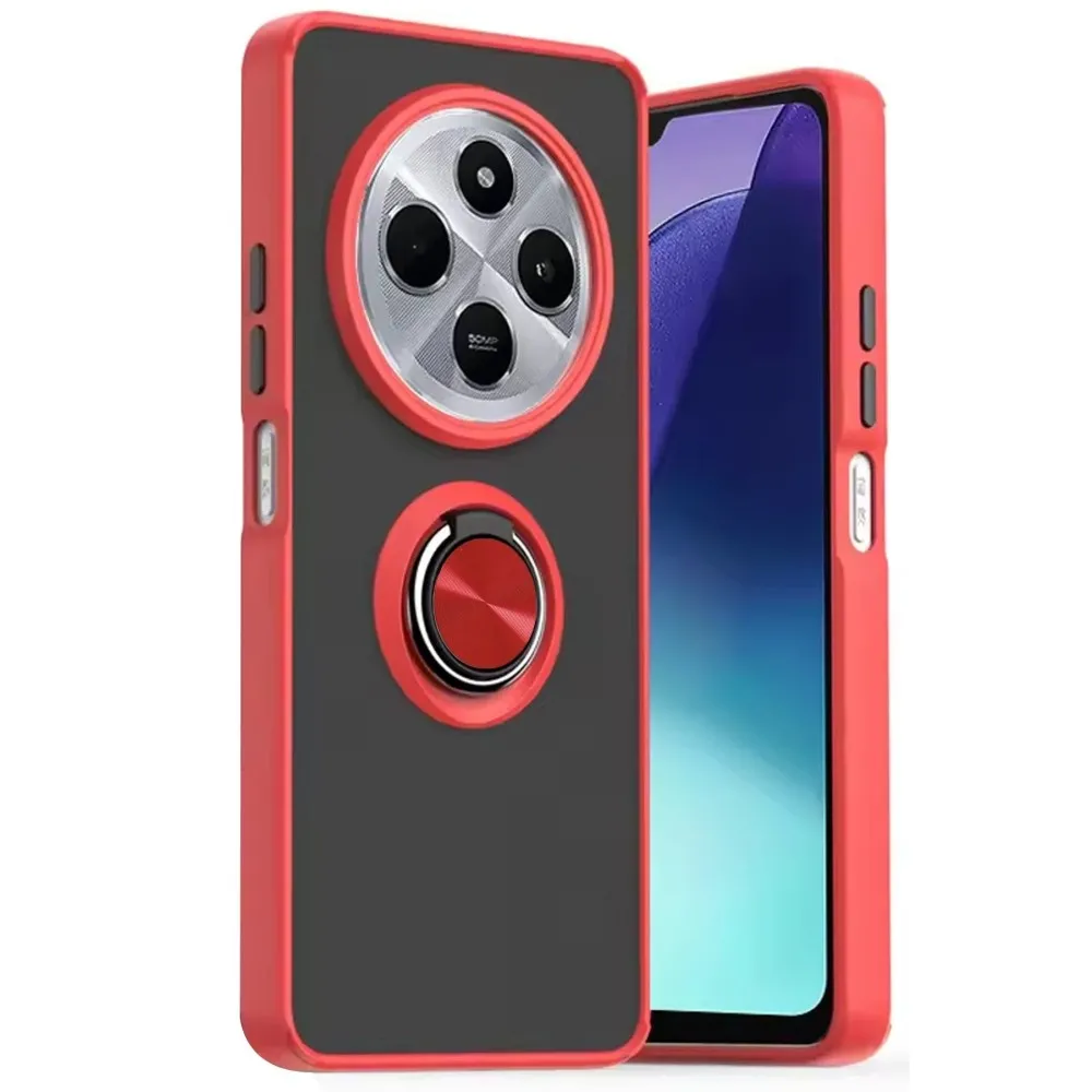 Newface Xiaomi Redmi 14C Kılıf Montreal Yüzüklü Silikon Kapak - Kırmızı