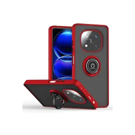 Newface Xiaomi Redmi Note 14 Pro 4G Kılıf Montreal Yüzüklü Silikon Kapak - Kırmızı