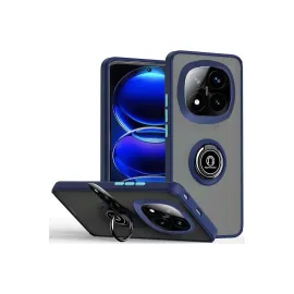 Newface Xiaomi Redmi Note 14 Pro Plus Kılıf Montreal Yüzüklü Silikon Kapak - Lacivert