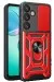 Newface Samsung Galaxy S25 Plus Kılıf Pars Lens Yüzüklü Silikon - Kırmızı