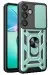 Newface Samsung Galaxy S25 Plus Kılıf Pars Lens Yüzüklü Silikon - Yeşil