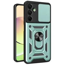 Newface Samsung Galaxy A36 Kılıf Pars Lens Yüzüklü Silikon - Yeşil