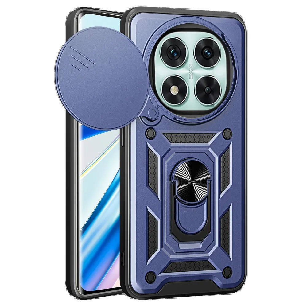 Newface Xiaomi Redmi Note 14 Pro 5G Kılıf Pars Lens Yüzüklü Silikon - Lacivert