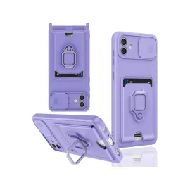 Newface Samsung Galaxy A06 Kılıf Zuma Kartvizitli Yüzüklü Silikon - Lila
