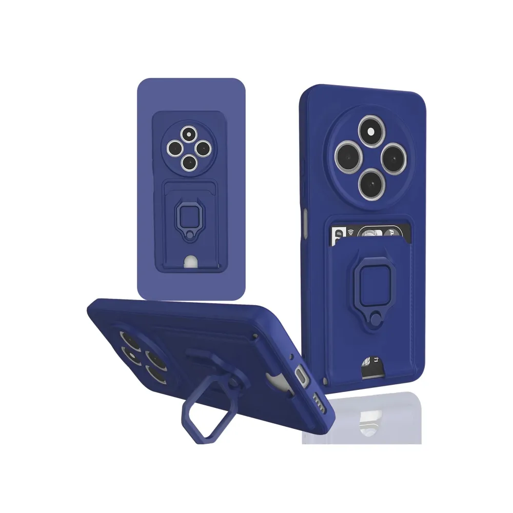 Newface Xiaomi Redmi 14C Kılıf Zuma Kartvizitli Yüzüklü Silikon - Lacivert