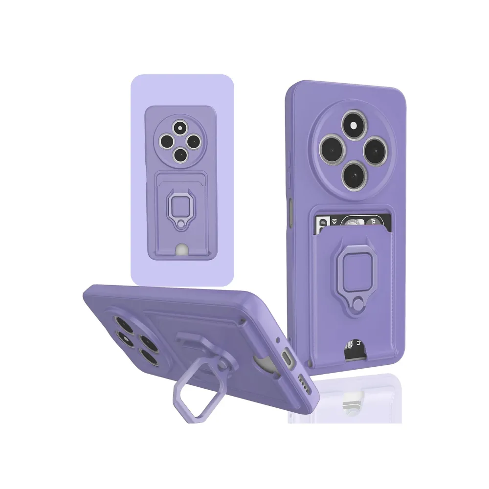 Newface Xiaomi Redmi 14C Kılıf Zuma Kartvizitli Yüzüklü Silikon - Lila