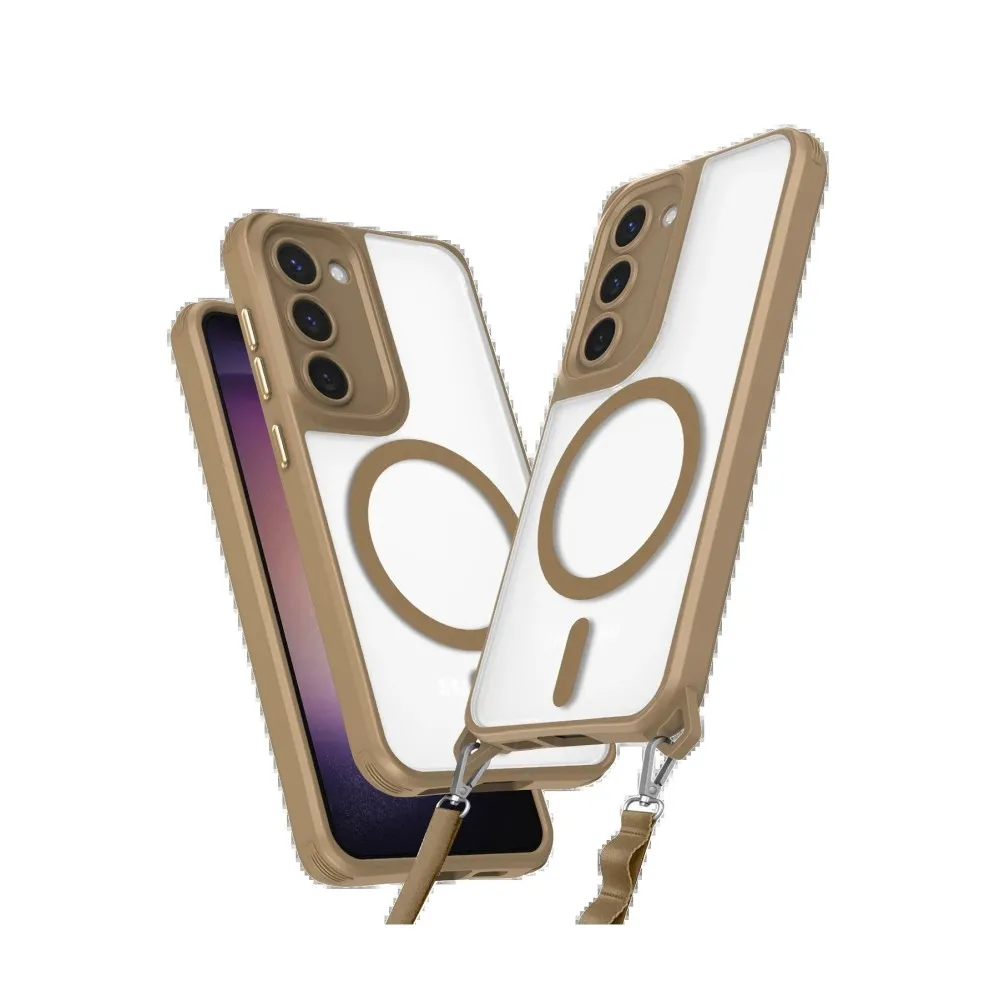 Newface Samsung Galaxy S23 Plus Kılıf Enka Magsafe Silikon Kılıf - Desert